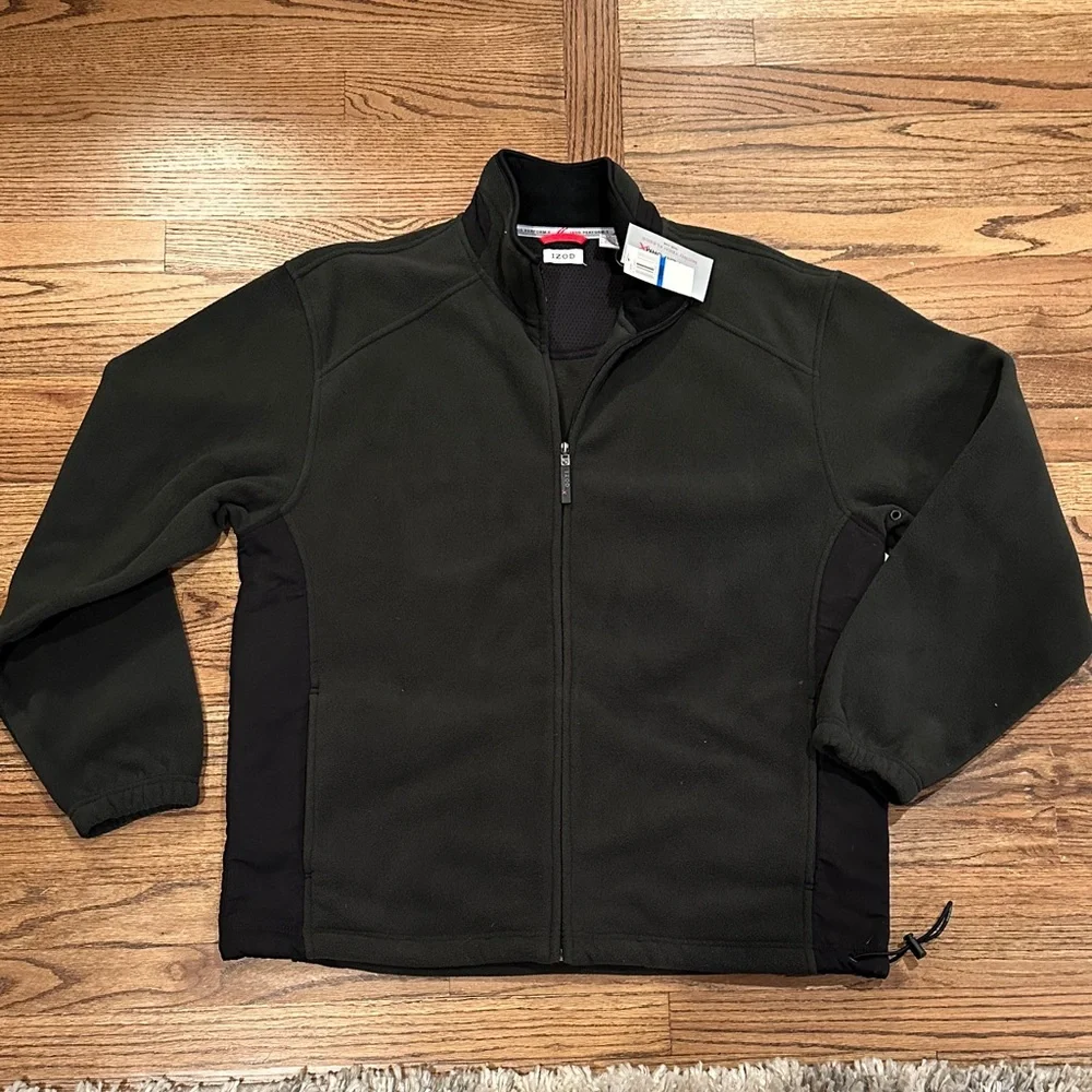 NWT- Izod Men's Dark Green /black Performance Jacket. Size XL